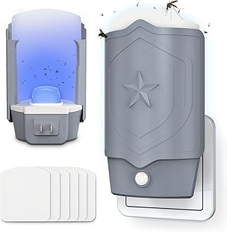 2 Flying Insect Traps & 2 Refill Glue, Fly Trap Indoor, Fruit Fly Trap for Indoors, Bug Catcher for Gnats, Moths, Mosquitoes, House Flies, UV & Blue Light, Safe for Any Room, Mess-Free Use