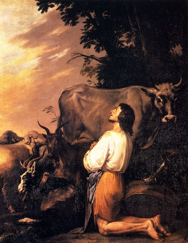 Affiche Toile le fils prodigue Salvator Rosa décoration portrait 60x90cm