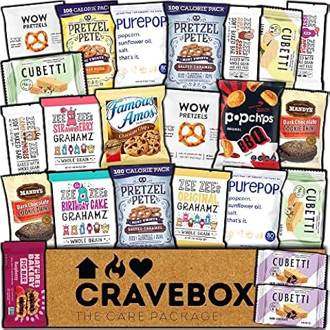 CRAVEBOX Gourmet Specialty Snacks Box - Valentines Day - Care Package Boxes for College Students Adults Healthy Cookies Bar Organic Variety Gift Pack Assortment Basket Mix Sampler Treat Final Exam Office Men Women Back to School Cover