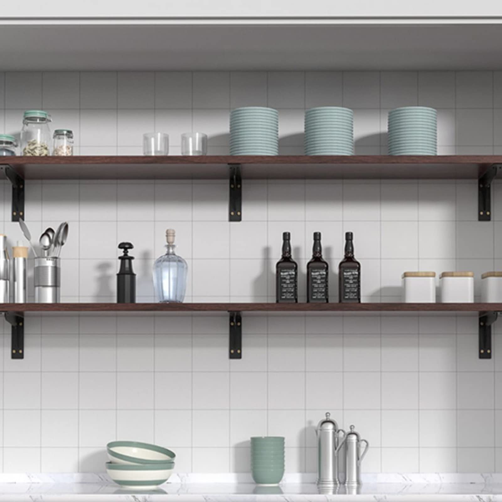Soporte De Estante, Soportes Para Estantes Flotantes De Acero Inoxidable Soportes Ciegos - Soportes Para Estantes Flotantes - Soportes En L Soportes Resistentes - Incluye Tornillos Y Tacos De Pared (