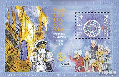 Prophila Collection Macao Michel.-No..: Block54II (Completa Edizione) 1998 Vasco da Gama (Francobolli per i Collezionisti) Marinaro
