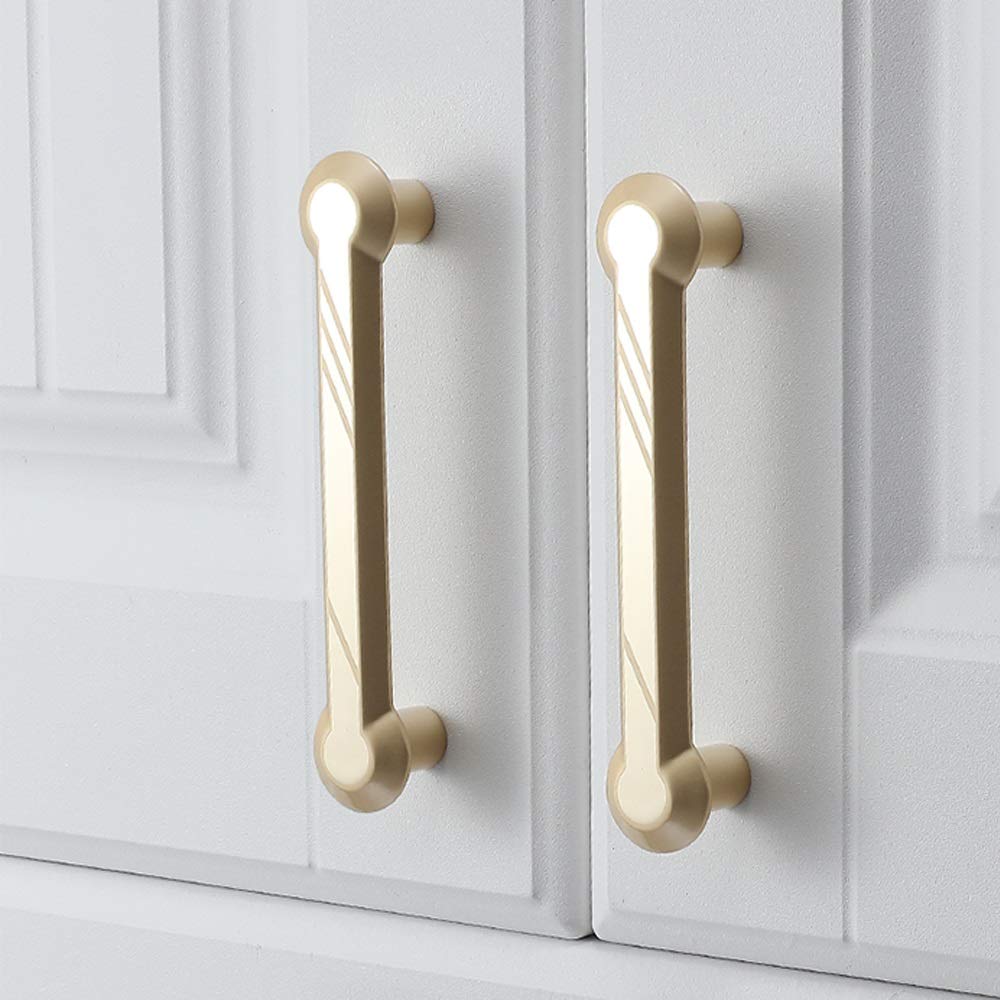 Tirador de Puerta de Armario Asa oculta invisible manija Armario cajón de la puerta oro orificio Gabinete Ocultos para Muebles(Gold,96mm)
