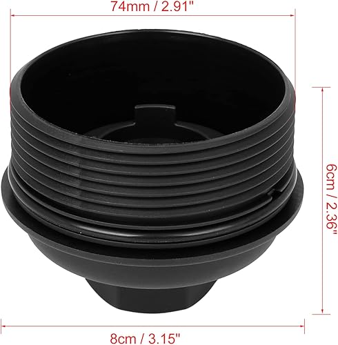 Miniatura 2 de X AUTOHAUX Tapa de filtro de aceite negra 12605565 Reemplazo para Buick para Chevrolet para GMC