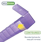 Ezy Dose Hebdomadaire7-Day) Organisateur de pilules, Grand planificateur de médecine, Vitamine quotidienne compacte pourpre & Supplément de cas de médecine, pop-up compartiments, pratique et facile à utiliser, amis des voyages, sans BPA