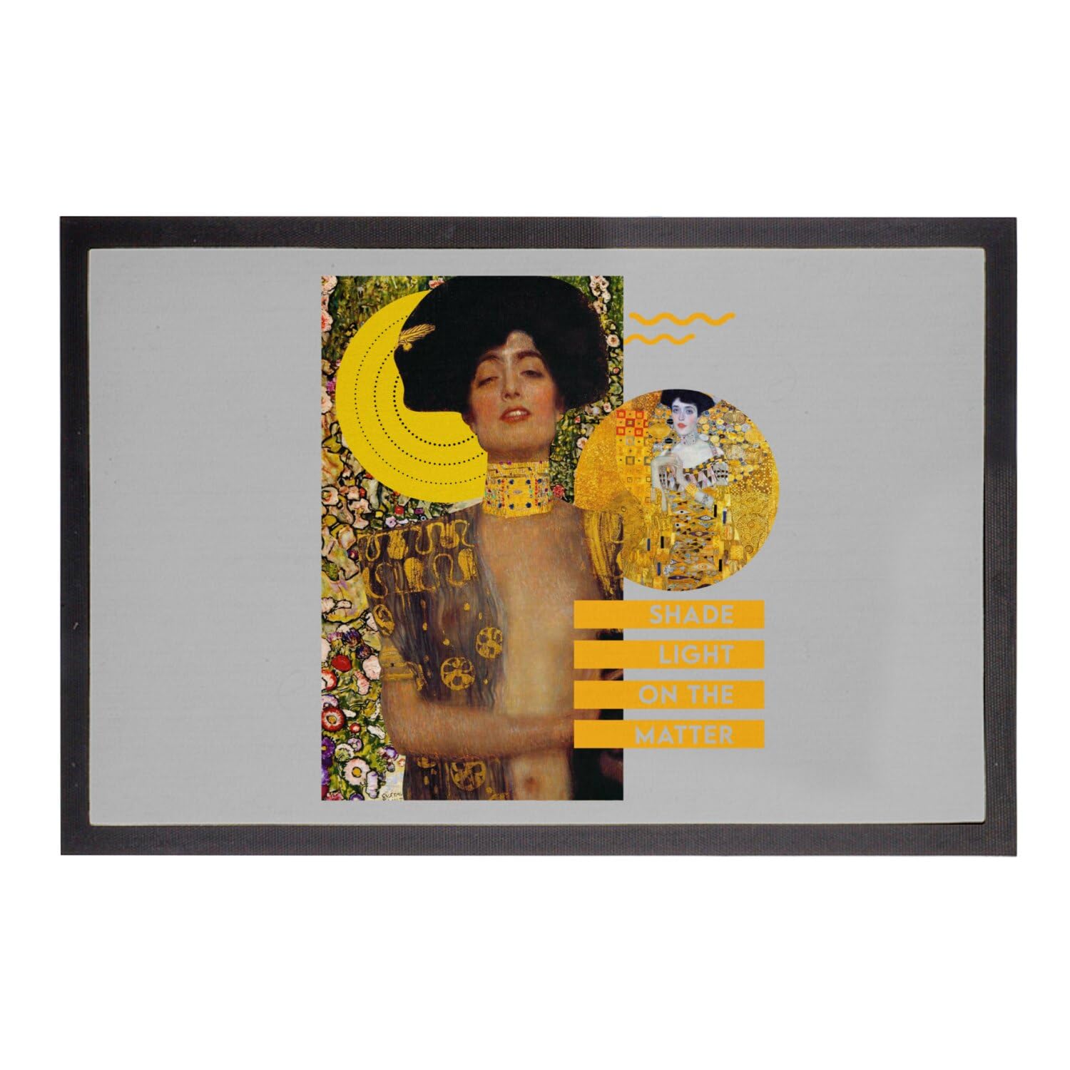 Paillasson gris 60x40cm art Klimt tapis d'entrée original humour