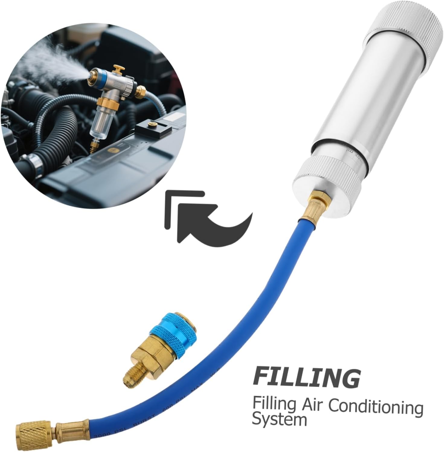 Zerodeko Oil and Dye Injector Tool Manual Screw in Air Conditioning Recharge Kit for Automotive Leak Detection Compatible with Various Car Models Enhances Cooling Efficiency and Performance