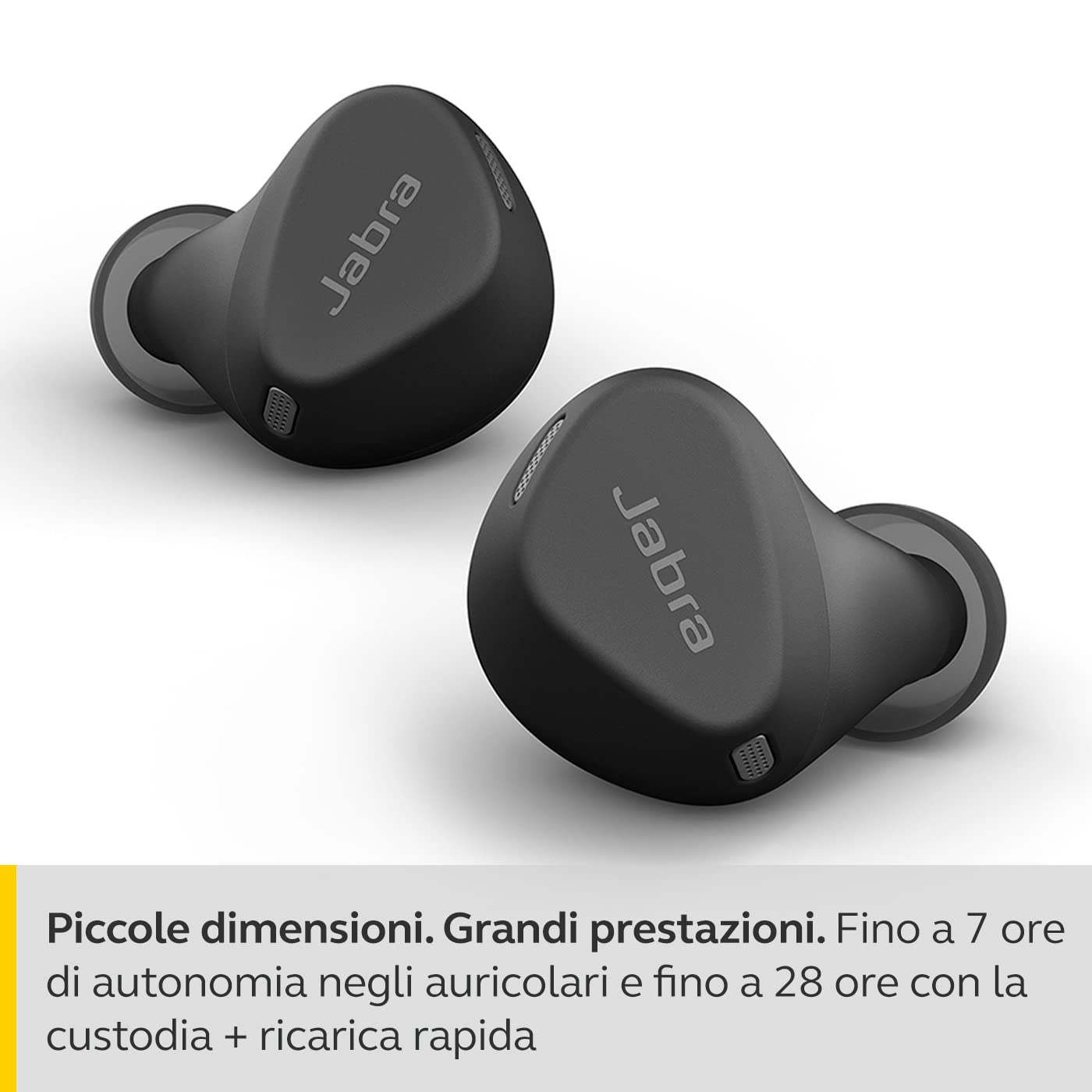 Jabra Elite 4 Active Auricolari Bluetooth In-Ear, Auricolari Wireless Con Secure Sport Fit, 4 Microfoni Integrati, Cancellazione Attiva Del Rumore E Tecnologia Hearthrough Regolabile, Nero