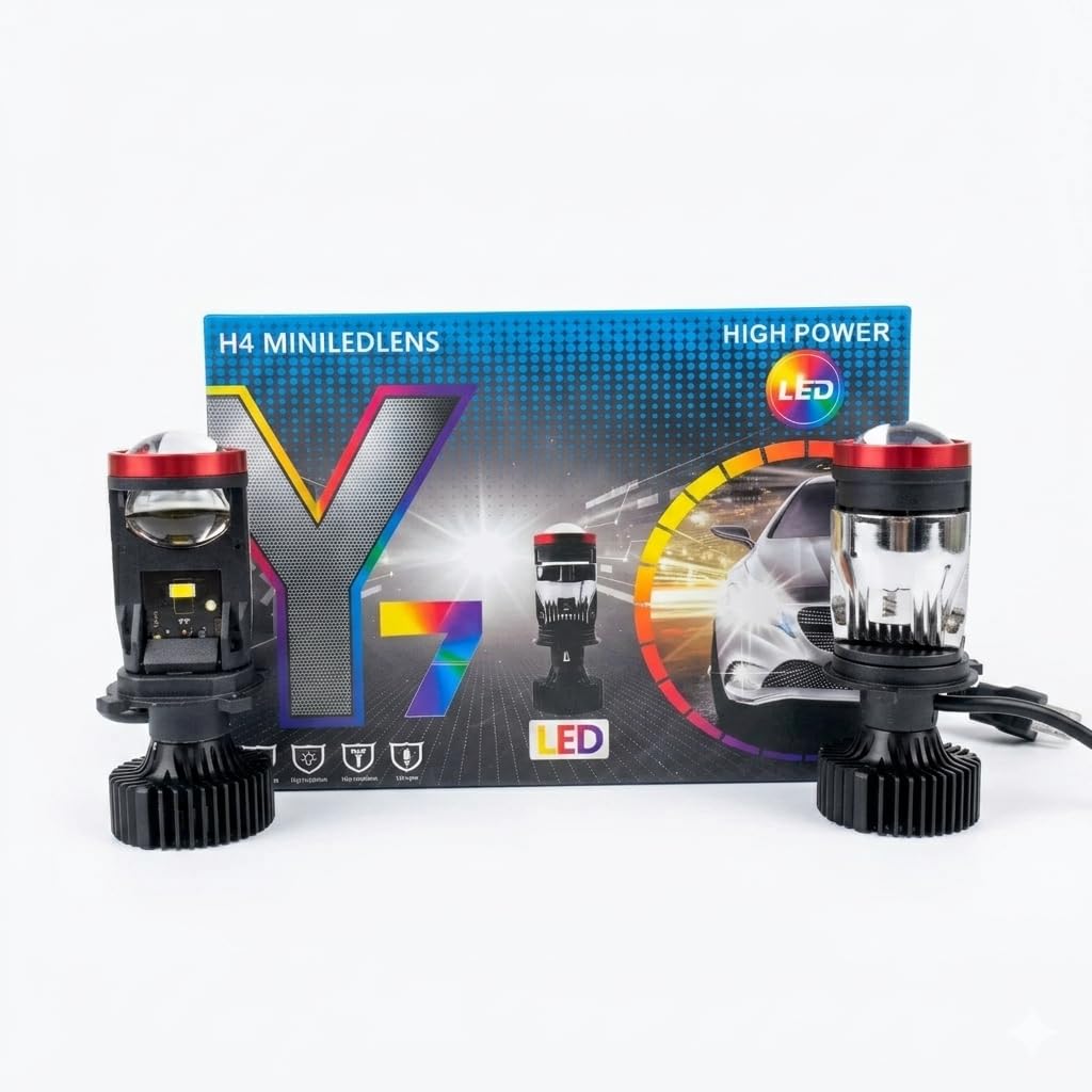AeroParts Bike High Power LED Y7 Mini Lens H4 Projector 90W