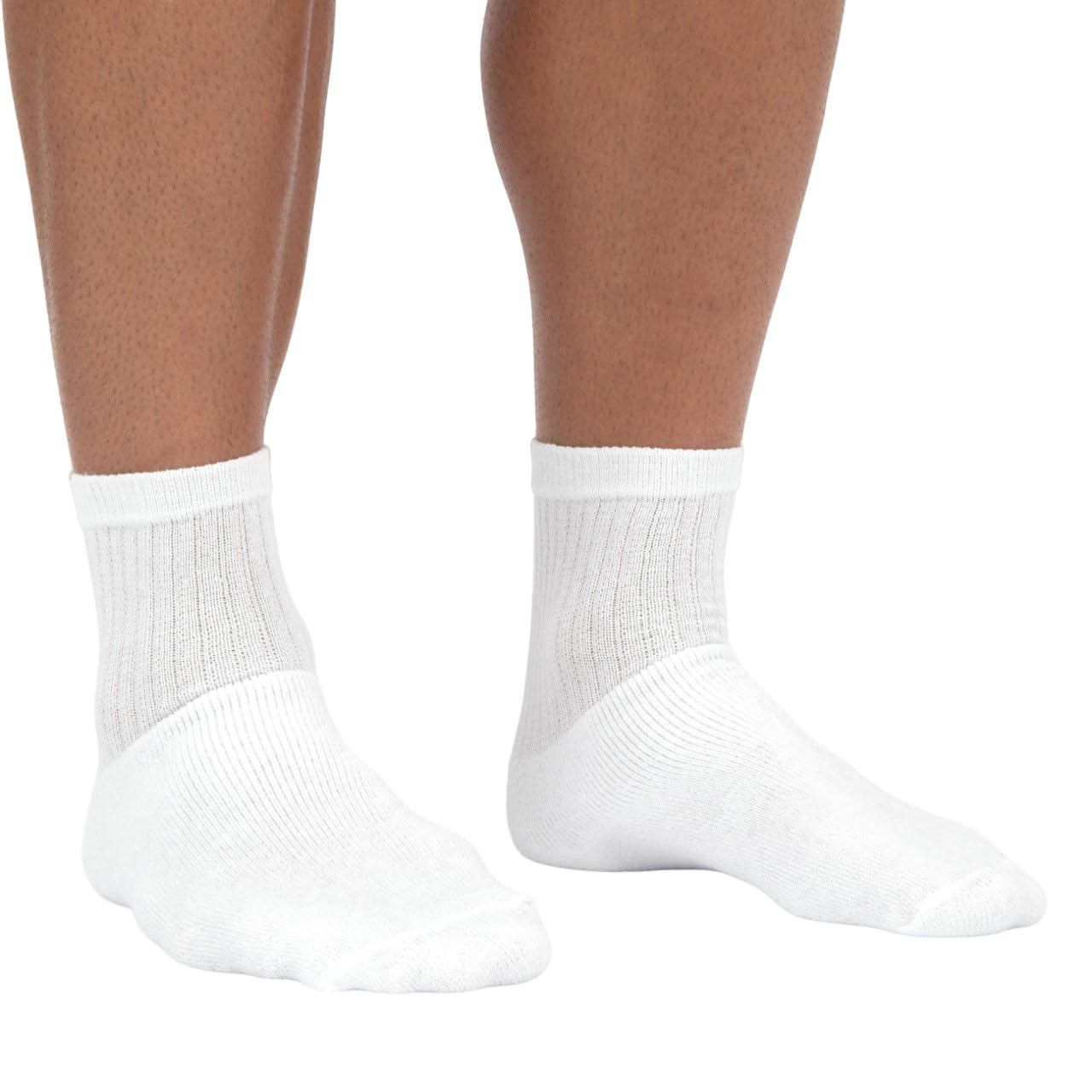 5, 10 o 20 paia di calzini TENNIS, 80% cotone, da uomo e da donna, colore bianco, con polsini confortevoli, qualità pesante 35-38, 39-42, 43-46, 47-49