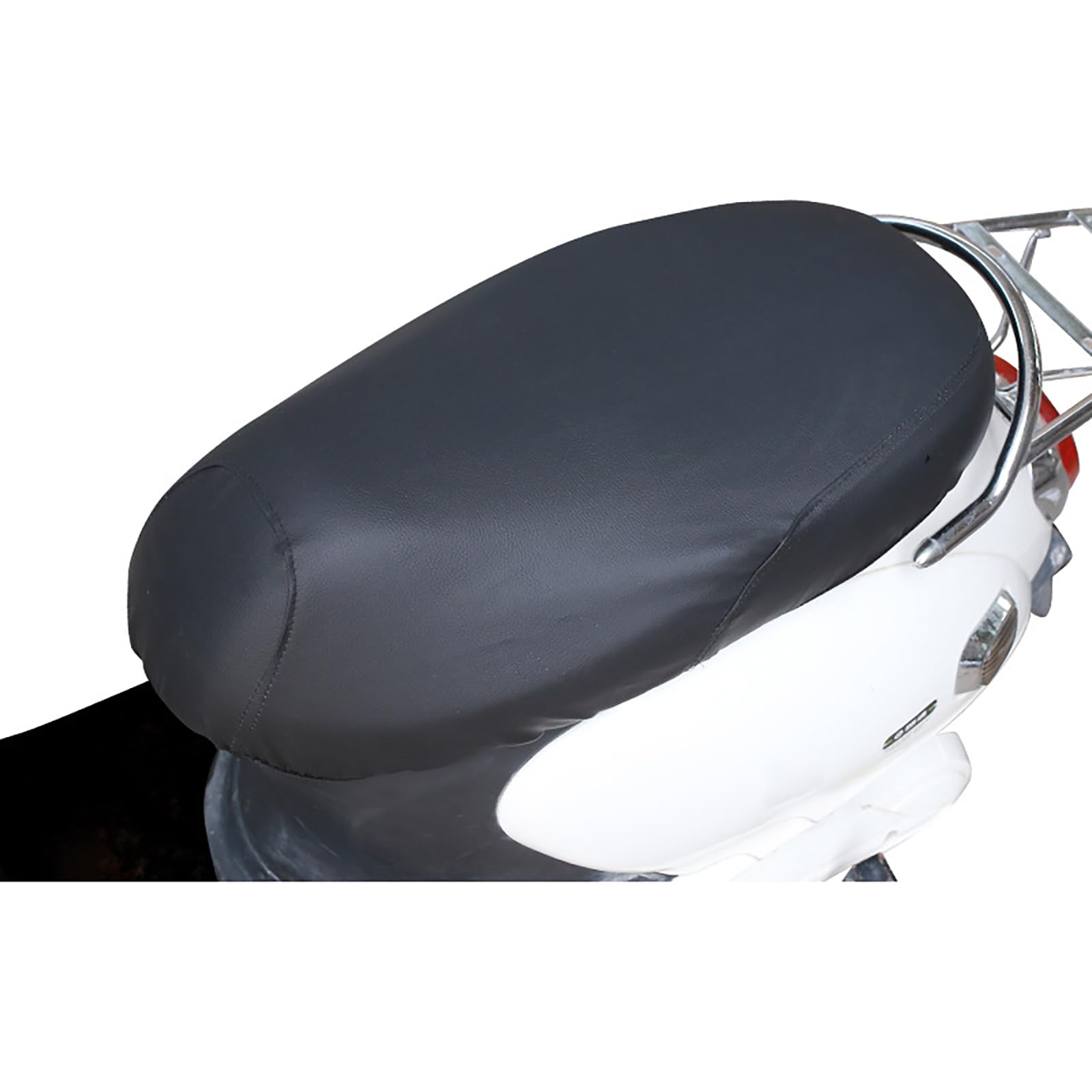 Mswborml Universal Stretch Scooter Seat Cover, Waterproof Motorcycle Seat Cover, Thickened Leather Motorcycle Moped Cushion Protector Wear-Resistant Elastic Motorbike Padded Seat Cover,Black,XS1