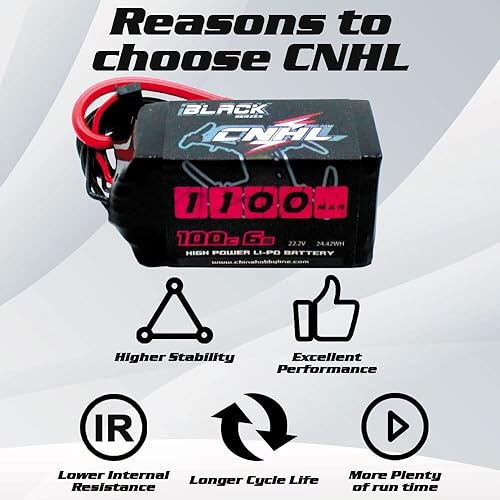 Miniatura 4 de CNHL Black Series 1300mAh 6S Lipo Batería 22.2V 100C (Burst 200C) con XT60 para FPV Racing RC Quadcopter Helicóptero Avión Multimotor Hobby DIY