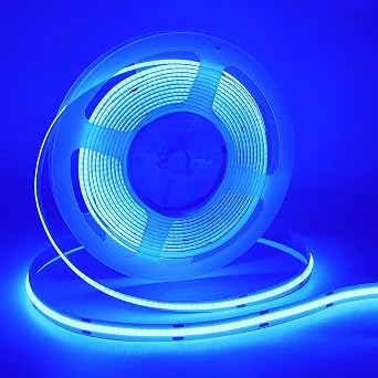 Flexible COB LED Strip Lights, 1m/3.3ft Bendable COB Without Dot LED Rope Lights DC 5V 320 LEDs/m Blue Non-Waterproof USB Tape Lights for Home, Stage, Kitchen, Cabinet Lighting Decoration