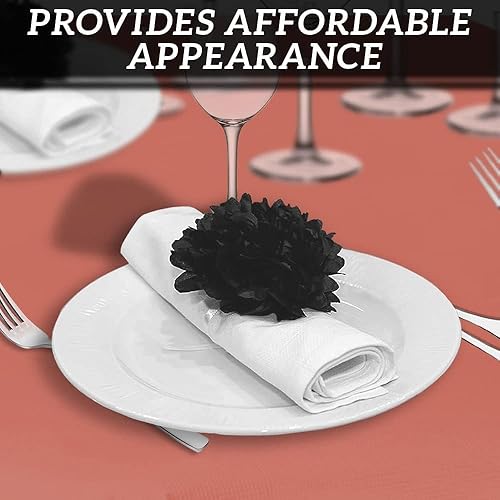 Miniatura 8 de PARTY BARGAINS 5 manteles desechables  Mantel de mesa rojo de 54 x 108 pulgadas, mantel de papel de 3 capas y plástico