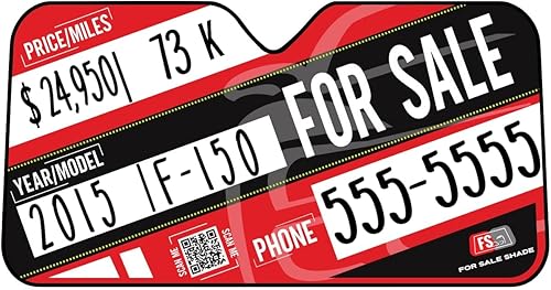 Miniatura 3 de Letrero y parasol de alta calidad para la venta, maximiza la venta de tu vehículo usado, pantalla de parabrisas para información rápida y fácil, 48