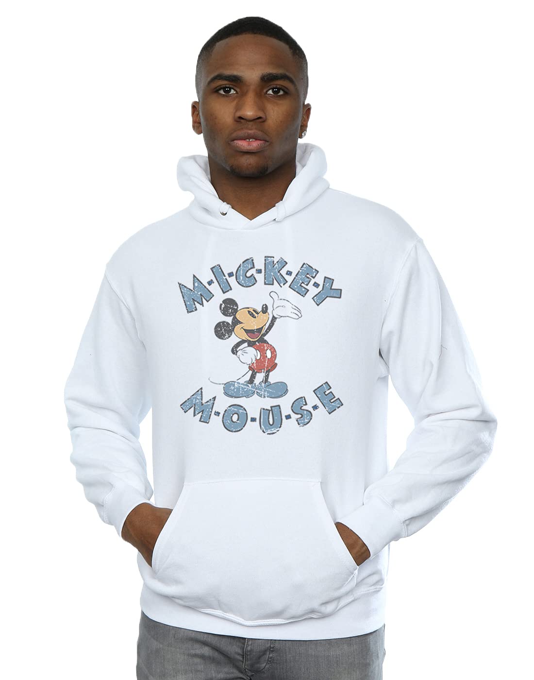 Disney Men's Mickey Mouse Dash Hoodie White XXX-Large