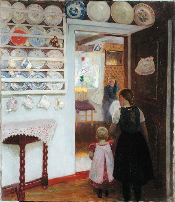 Tableau déco intérieur d'une de pêcheurs à Finkenwerder Von Ehren pour salon