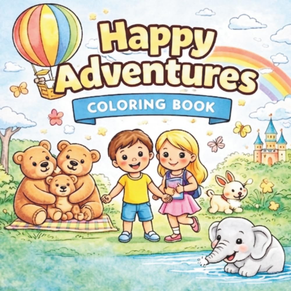Amazing Adventures Coloring Book for Kids: 40 Fun Pages of Animals, Nature, Fantasy Worlds, Space, Underwater Scenes & Creative Adventures for Kids Ages 3–8