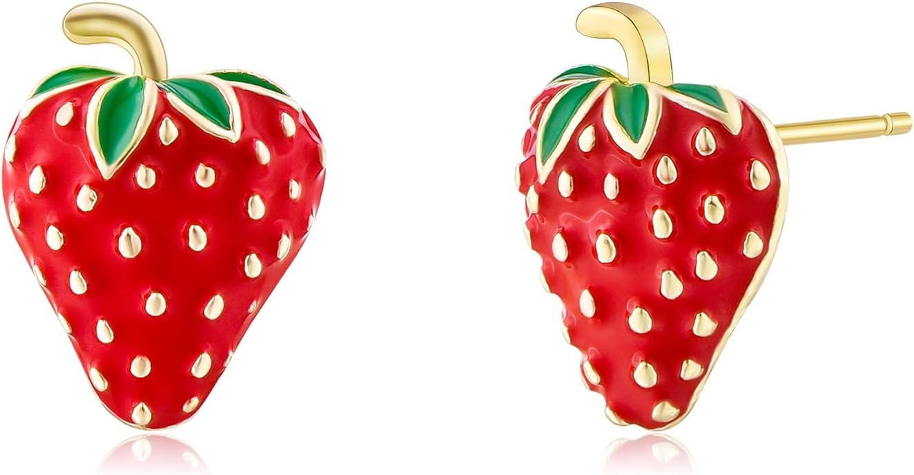 Strawberry Earrings for Women Strawberry Stud Earrings Girls Fruit Earrings Jewelry Gifts Granddaughter Daughter Niece