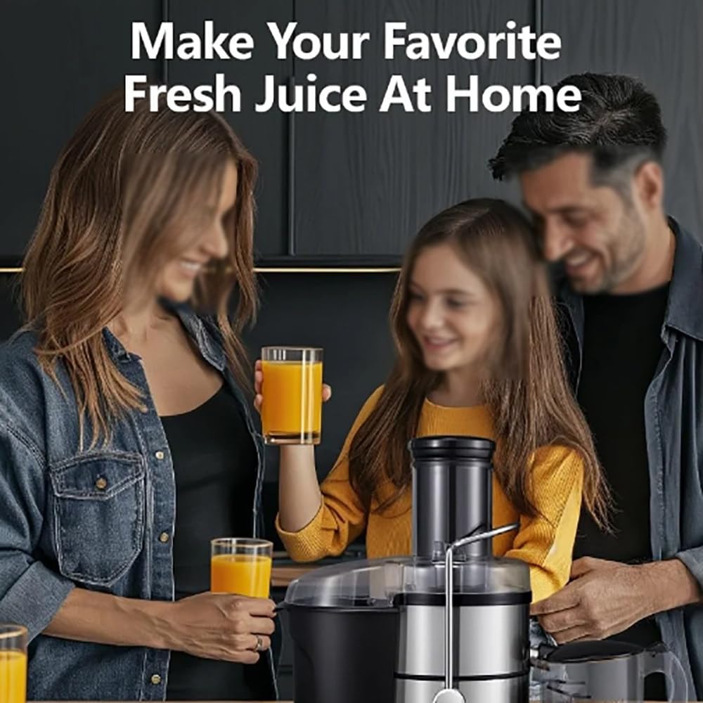 Estrattore Di Succo Centrifugo Domestico,Estrattore Di Succo Di Frutta E Verdura 4 In 1,Condotto Di Alimentazione Da 3,1",Separazione Del Succo,Acciaio Inossidabile,Tasso Di Succo Del 97%