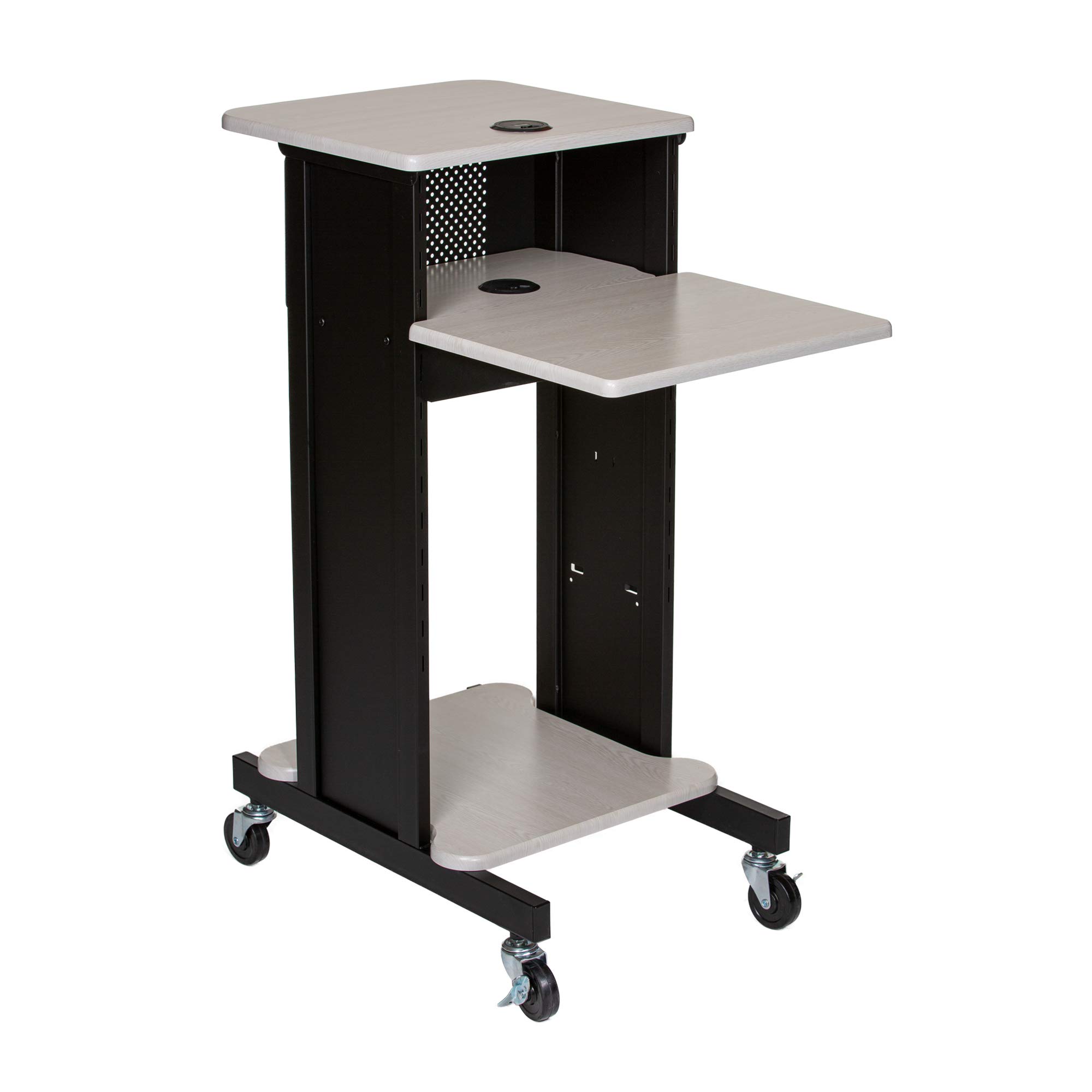 OEF Furnishings Presentazione Carrello e Supporto, OEFPRC200, Telaio in Acciaio, Venatura del legno avorio