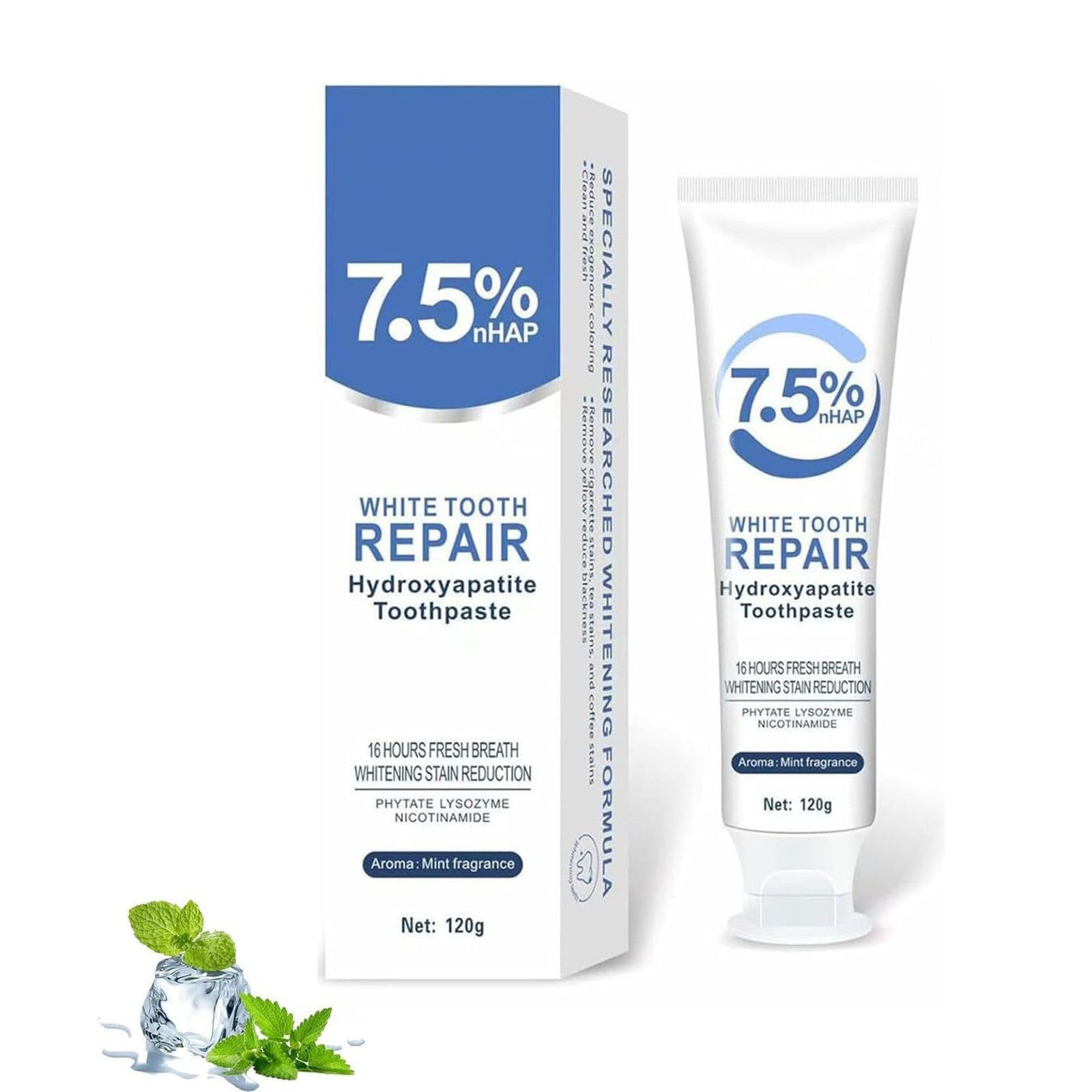 Nano Hydroxyapatite Toothpastes for Enamel Protection and Tooth Strengthening Gentle Mint Fresh Breath Daily Use for Oral Health