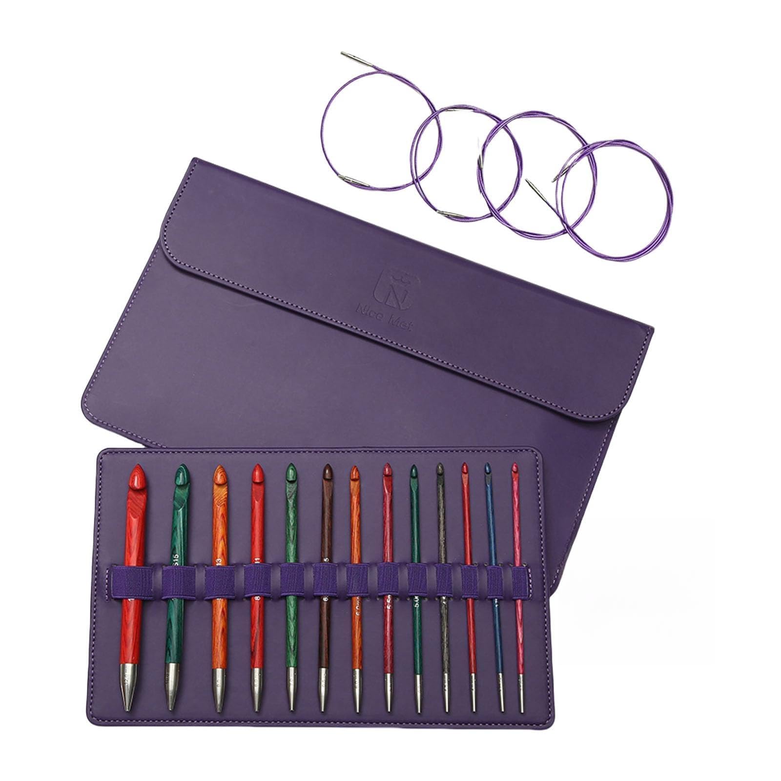 Tunisian Crochet Hook Set 3.5mm-12.0mm Interchangeable with Storage Bag Afghan Knitting Needle Interchangeable