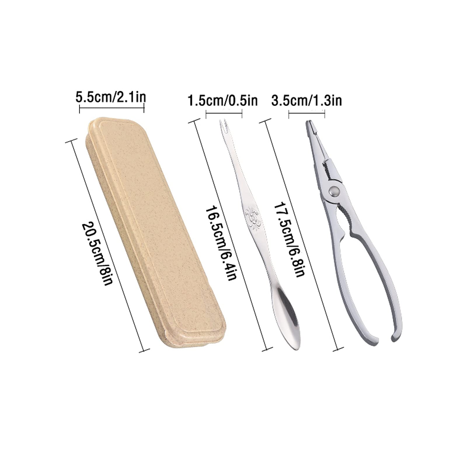 Il Set di Utensili per Frutti di Mare Include 1 Cracker per Frutti di Mare con Forbici, 1 forchetta e stuzzicadenti per Frutti di Mare, 1 Scatola portaoggetti, Utensili Essenziali