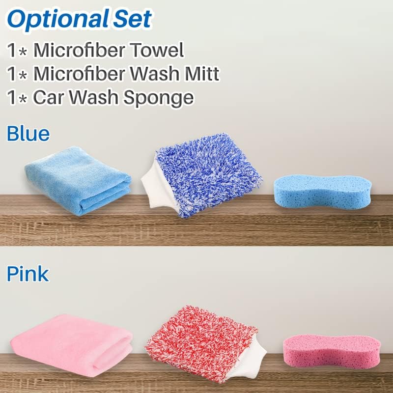 Car Cleaning Supplies Interior Car Detail Towel Exterior Wash Sponge Microfiber Wash Mitt Kit for Air Vents Dashboard Blue 3 Pcs
