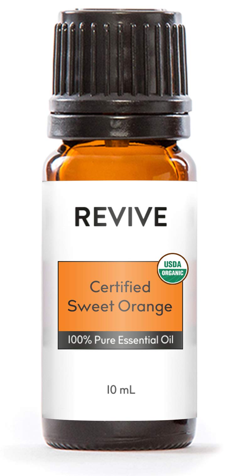 USDA Certified Organic Sweet Orange Essential Oil by Revive Essential Oils - 100% Pure Therapeutic Grade, for Diffuser, Humidifier, Massage, Aromatherapy, Skin & Hair Care