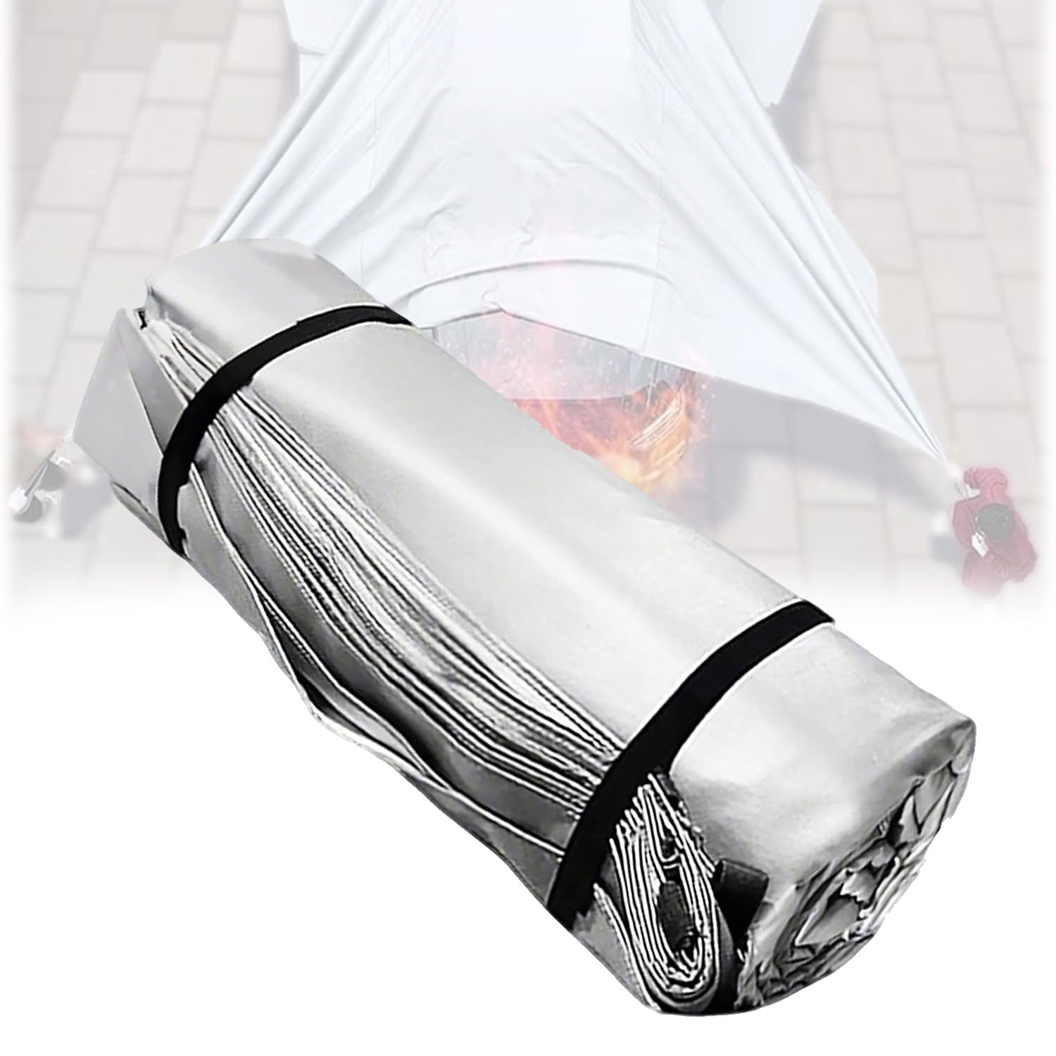 Manta Ignífuga para Vehículos Eléctricos Manta Reutilizable de Emergencia contra Incendios Manta Ignífuga de Emergencia para Coches y Vehículos Eléctricos 6x9m