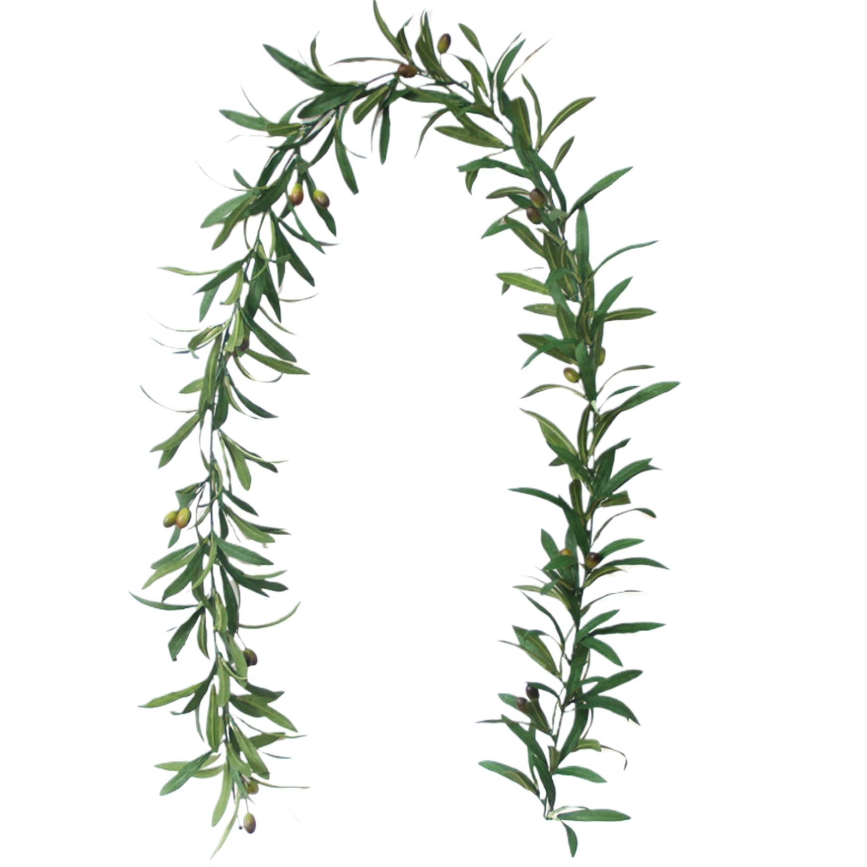 Vistnale Olive Garland|Olive Garland, 73 Inch Leaf, Artificial Branch, Portable Greenery for Front Door Wedding Wall Home Decor