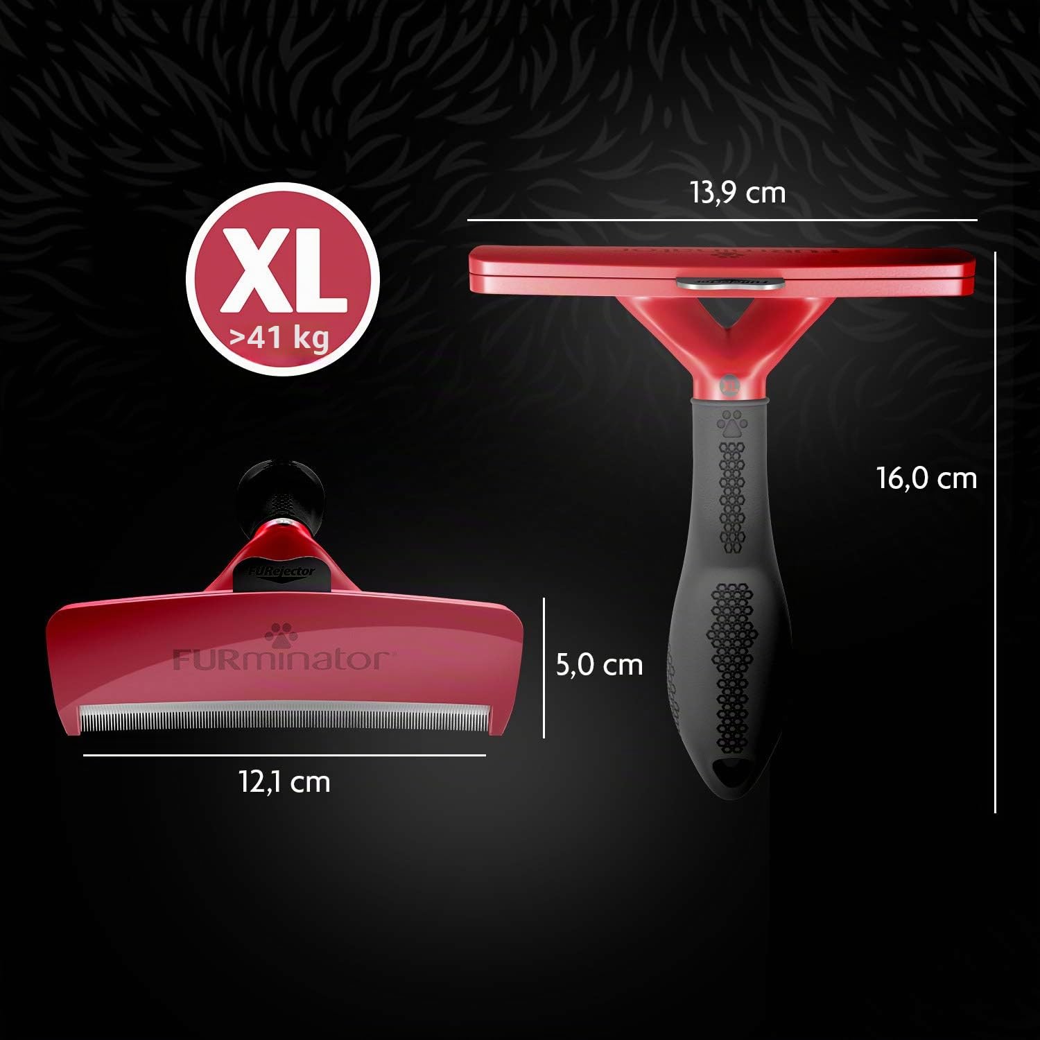 FURminator deShedding, Tool para perros extra grandes de pelo largo, Cepillo talla XL para perros extra grandes para eliminar el pelo suelto, Diseño mejorado