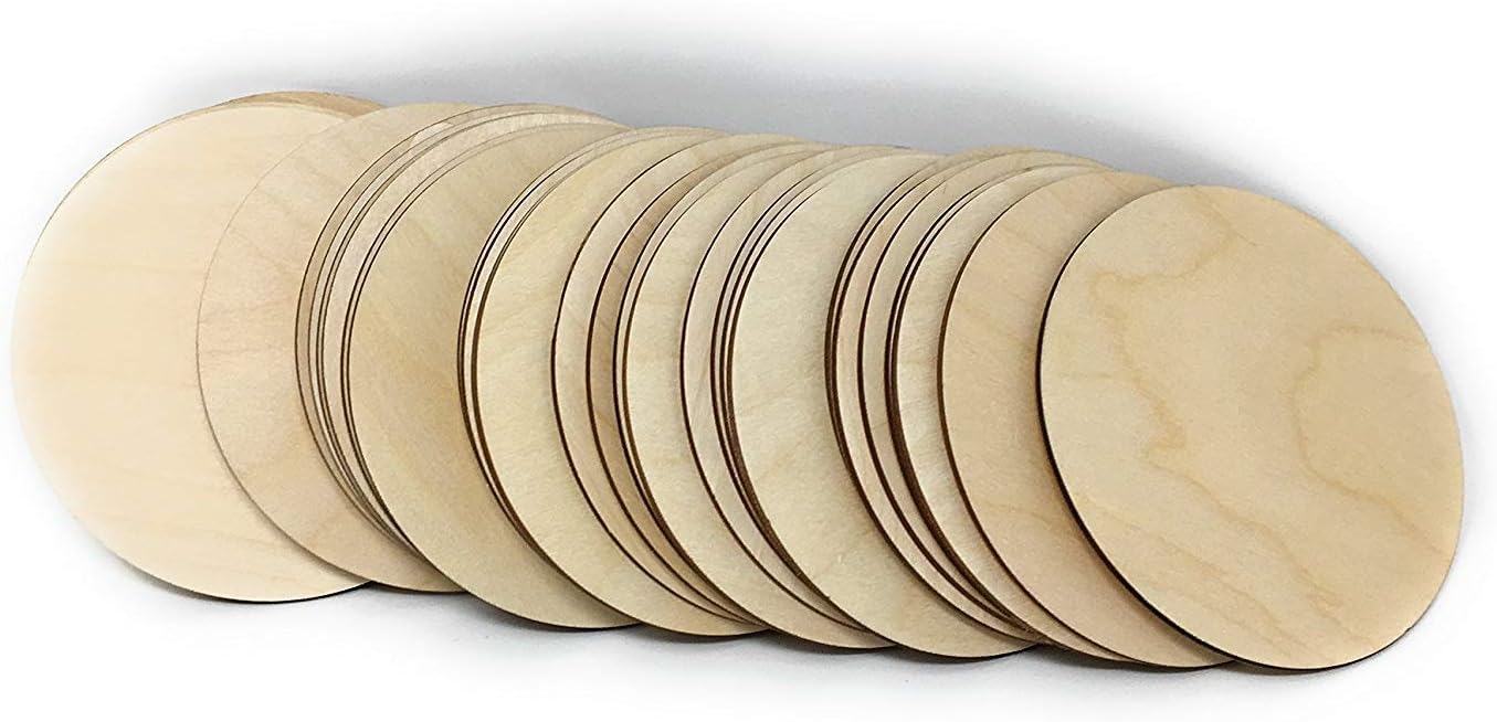 Gocutouts 3" Wooden Circle Cutouts Package of 100 Circles Unfinished Baltic Birch Package of (100)