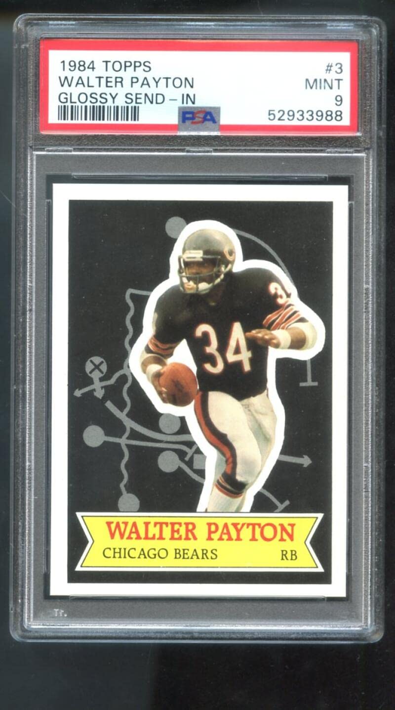 Amazon.com: 1984 Topps #3 Walter Payton Glossy Send-In PSA 9 Graded Football  Card Bears NFL : Collectibles & Fine Art