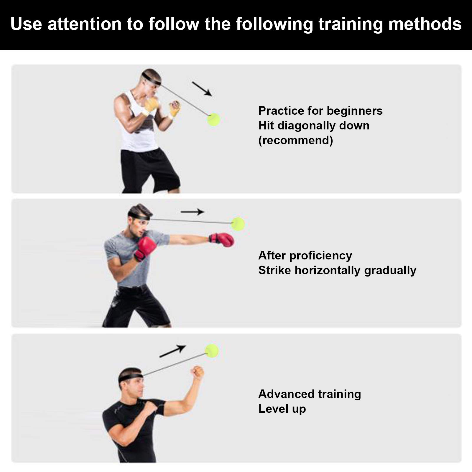 SUNGOOYUE Boxing Ball, 2pcs Boxkampfball mit Kopfband für Handaugenkoordination und Cardio -Trainingsgeschwindigkeitsreaktionstraining