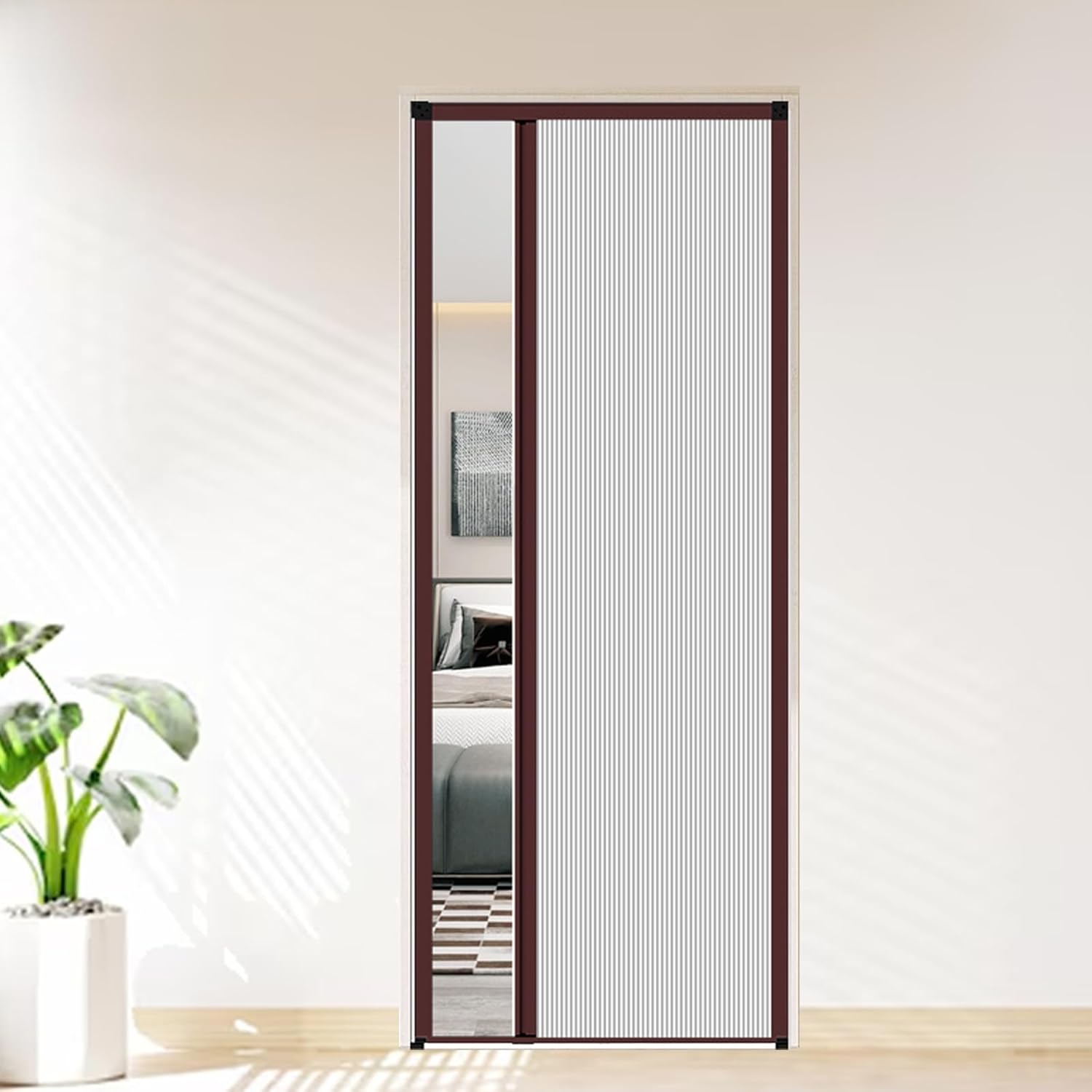 Retractable Folding Honeycomb Door - No-Drill Accordion Interior Door for Bathroom/Bedroom Privacy Divider, 22x80in (White) - Adjustable Sizes: 20'' to 60''