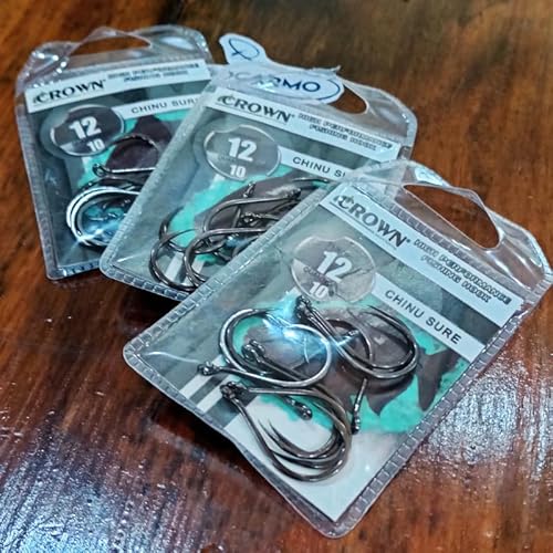 Kit 30 Anzóis Chinu Sure Black Crown N°12 Anzol Sem Fisga