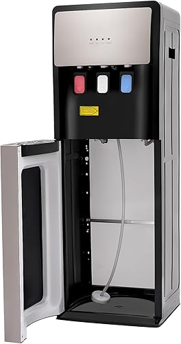 Dispensador de agua de carga inferior para botella de 5 galones, 3 ajustes de temperatura con construcción de acero inoxidable duradero y frío frío