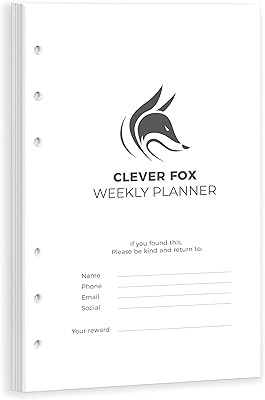 Clever Fox Weekly Planner Binder Refills – 12-Month Planner Page Refill Set - Planner for Time Management & Weekly Tasks –...