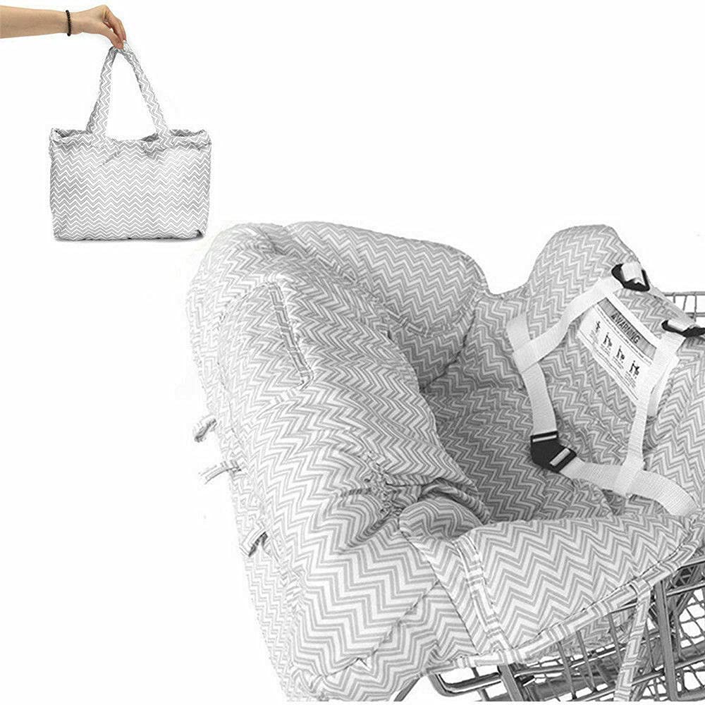 Housse De Protection Pour Caddie Et Chaise Haute Bébé - Lavable Et Réglable - Avec Poche De Rangement