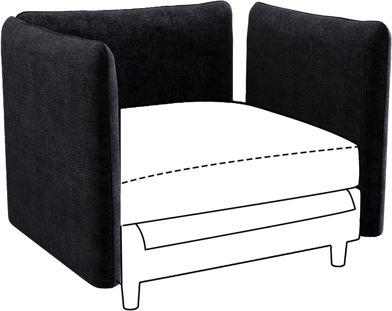 DreamDashio Chenille Armrest/Backrest Adjustable Angle for Modular Sectioanl Sofa, 3 Pieces, Beige
