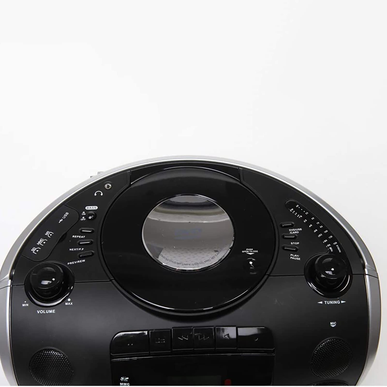 Radio Retro, Boombox de CD portátil, grabadora de Casete, con Control Remoto, Radio Am/FM, Entrada AUX de 3,5 mm, Conector para Auriculares, Pantalla LED, se Puede conect
