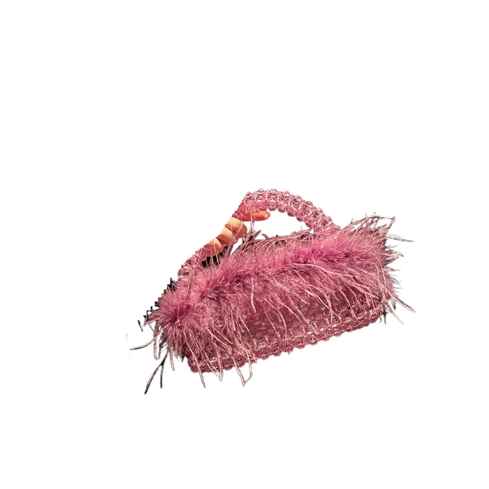 Bolso fiesta Bolso de noche piel avestruz con plumas, bolso cuentas, cruzado, aberturas, mano bajo el brazo