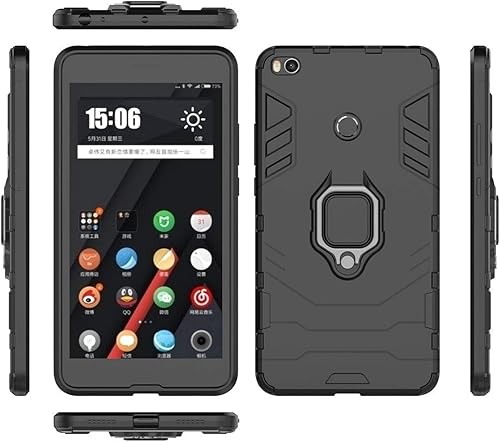 Miniatura 5 de LuluMain Compatible con funda Xiaomi Mi Max 2, soporte de anillo de metal a prueba de golpes (funciona con soporte magnético para automóvil)