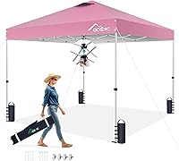 Vista 12 de Tienda de campaña desplegable de 10 x 10 pies, glorieta instantánea para exteriores con parte superior ventilada, parasol con revestimiento plateado