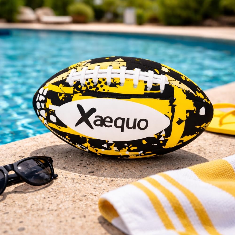 Ballon de Foot Américain Taille 9 en Néoprène Soft Résistant à l’Eau pour Plage, Piscine et Jardin