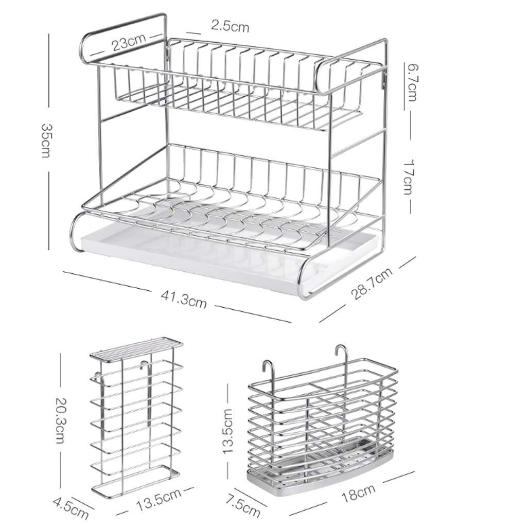 Rejilla para Platos de Acero Inoxidable para Cocina, Rejilla para escurrir Platos, Rejilla para Fregadero, Recipiente con Filtro, vajilla, Caja de Almacenamiento de Platos, artefacto (C)