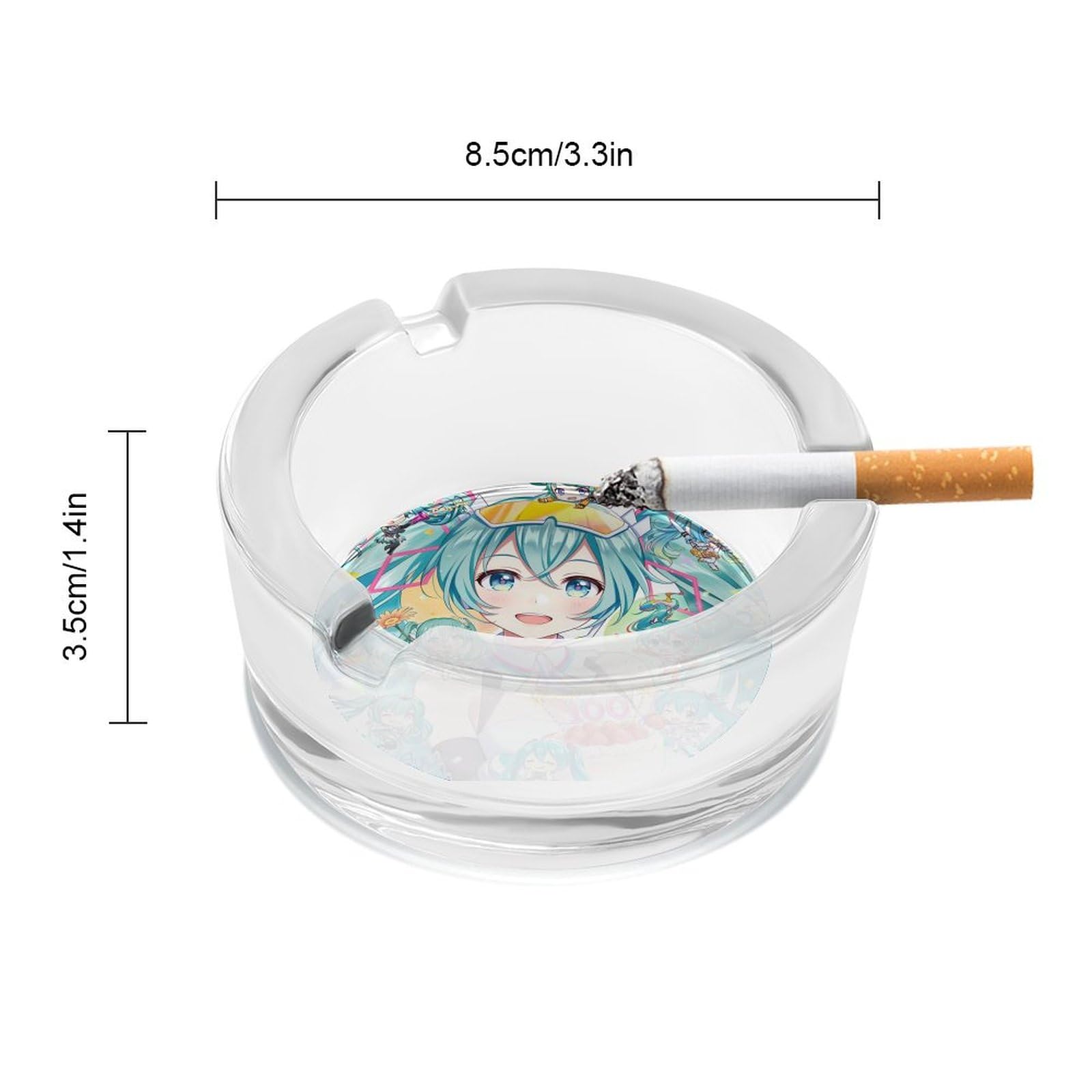 Amazon.co.jp: 灰皿 初音ミク ガラス 卓上 たばこ灰皿 アシュトレイ 大