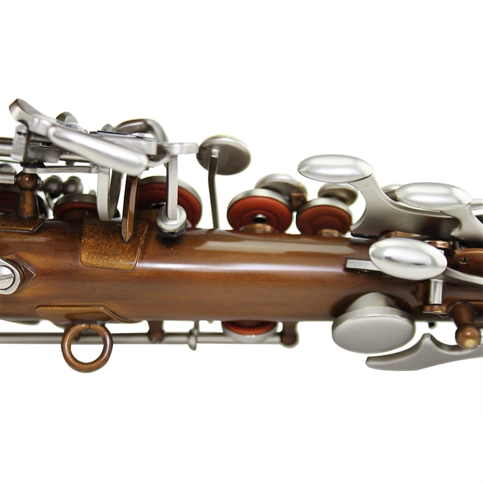 Sax Instruments Corpo in Nichel Antico Chiave placcata in Nichel Satinato Sassofono Soprano Curvo Sax