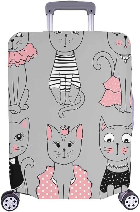InterestPrintCute Cats Stylish Set Funny Kids Animal Travel Luggage Cover Suitcase Baggage Protector Fits 18"-21" Luggage